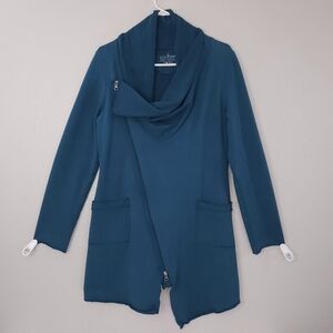 NEON BUDDHA Jacket Assymetrical Zip Tunic Teal Blue SMALL